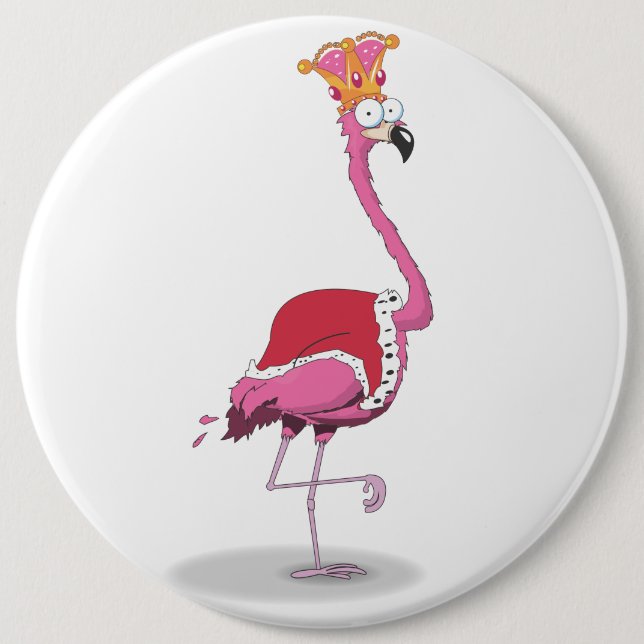 King of Flamingos 6 Cm Round Badge (Front)