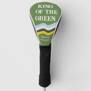 King of Green colourful stripes green custom name  Golf Head Cover
