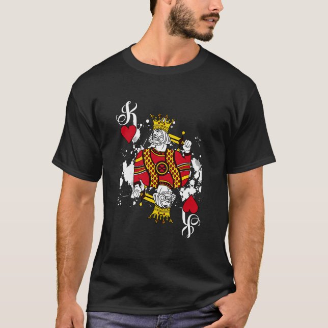 King Of He Playing Cards Halloween Poker Attire T-Shirt (Front)
