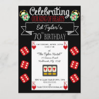 King of Hearts 70th Birthday Party Invitation
