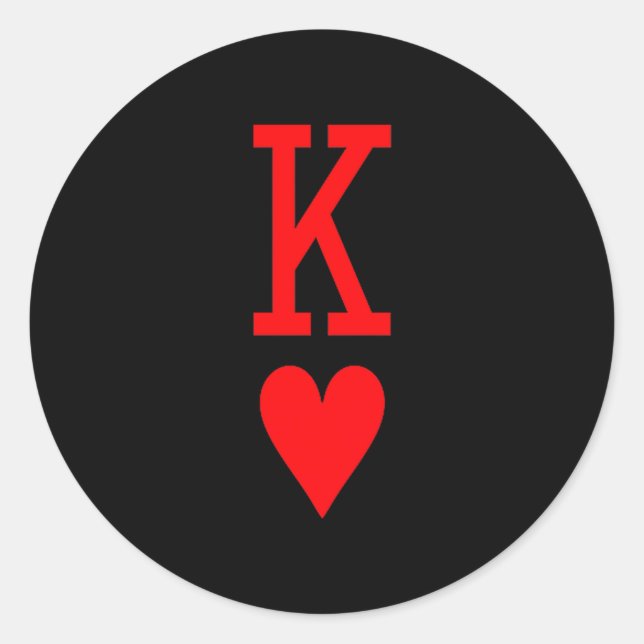 King Of Hearts And Queen Of Hearts Couples Matchin Classic Round Sticker (Front)