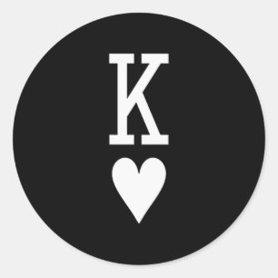 King Of Hearts And Queen Of Hearts Couples Matchin Classic Round Sticker
