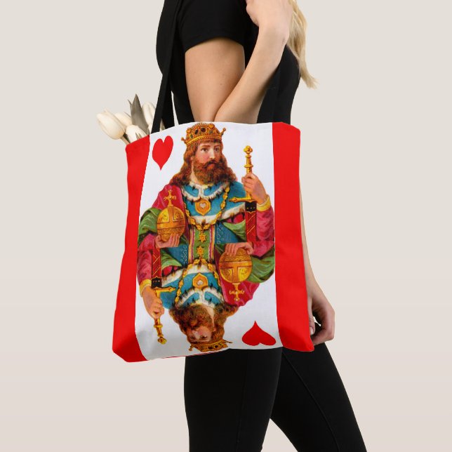 King of Hearts and Queen of Hearts Tote Bag (Close Up)