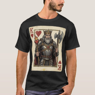 King of Hearts – Armoured King with Flaming Heart T-Shirt