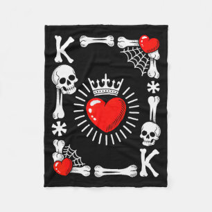 King Of Hearts Card Costume Funny Halloween King O Fleece Blanket