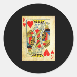 King Of Hearts Card Old Classic Round Sticker