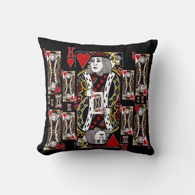 KING OF HEARTS CASINO PLAYING CARDS FROM ZAZZLE CUSHION (Front)