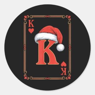 King Of Hearts Christmas Costume Playing Cards Kin Classic Round Sticker