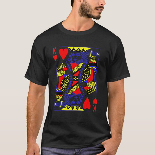 King of Hearts Costume Magic Poker Card Math Geek T-Shirt (Front)