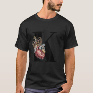 King of Hearts Crown on Anatomically Heart K desig T-Shirt