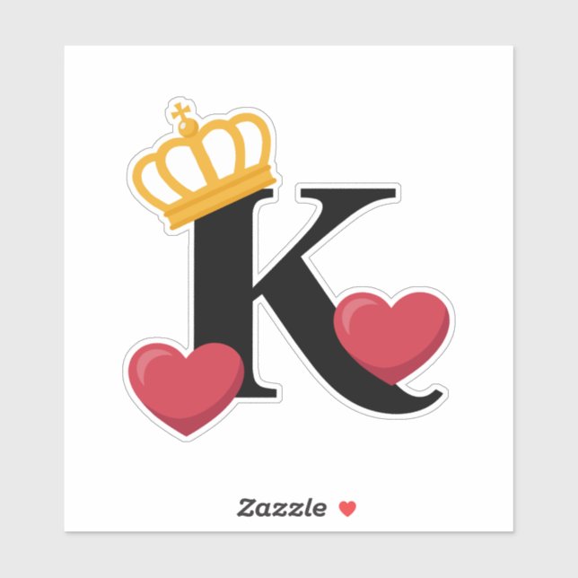 King of Hearts Crowned K Emblem (Sheet)