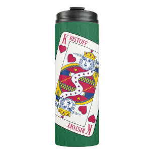 King of Hearts Custom Name Playing Card Thermal Tumbler