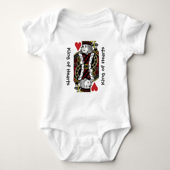 King of Hearts Design Baby Clothing Bodysuit (Front)