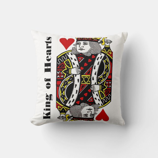 King of Hearts Design Throw Pillow (Front)