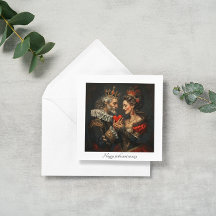 King of Hearts gives heart to queen, customisable