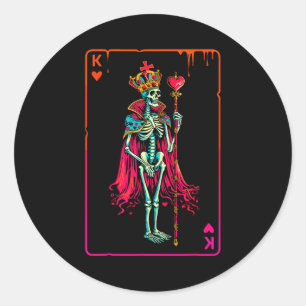 King Of Hearts Halloween Costume Valentines Poker Classic Round Sticker