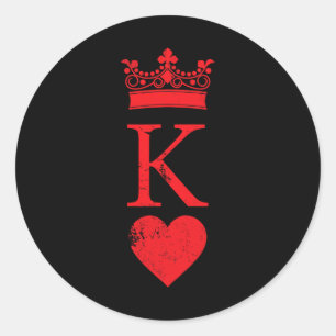 King of Hearts Halloween Costume Vintage Poker Car Classic Round Sticker