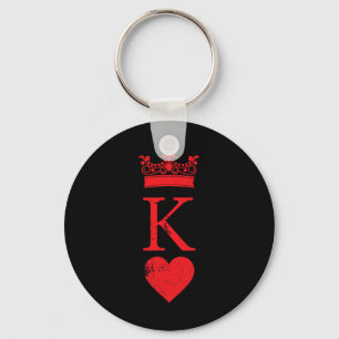 King of Hearts Halloween Costume Vintage Poker Car Key Ring