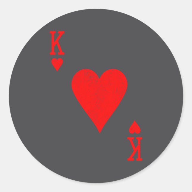 King Of Hearts Matching Couple Saint Valentine's D Classic Round Sticker (Front)
