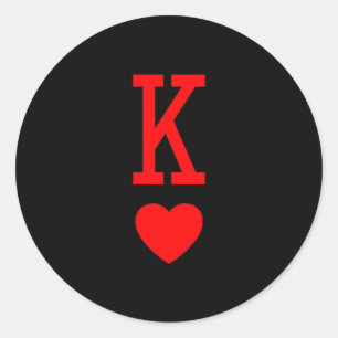 King Of Hearts Matching Couple Saint Valentines Da Classic Round Sticker