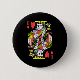 King Of Hearts Playing Card Halloween Costume Vale 6 Cm Round Badge