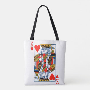 King of hearts playing card tote bag