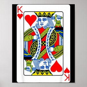 King Of Hearts Playing Card Valentine Costume  Poster