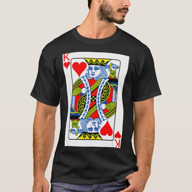 King Of Hearts Playing Card Valentine Costume  T-Shirt (Front)