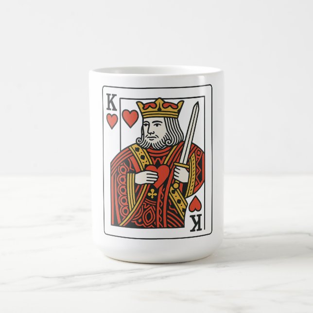 King of Hearts — Regal Red & Gold Coffee Mug (Center)