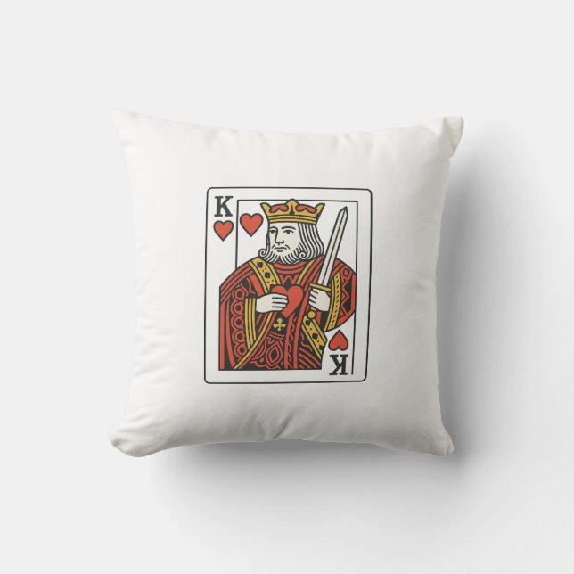 King of Hearts — Regal Red & Gold Cushion (Front)