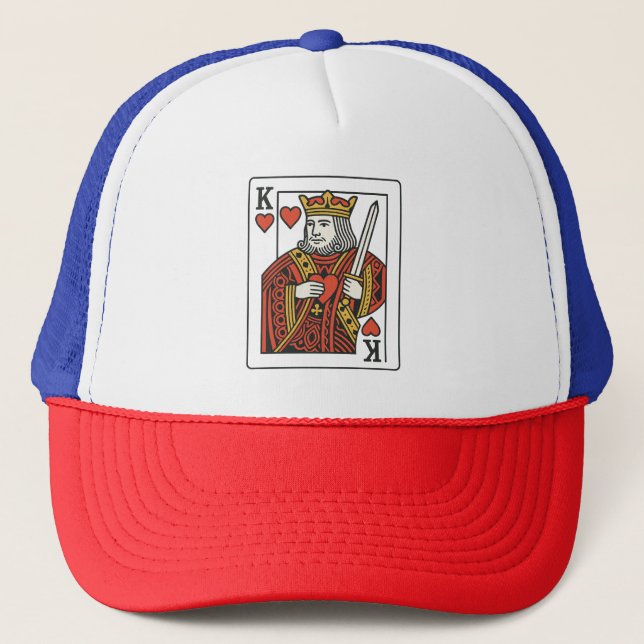 King of Hearts — Regal Red & Gold Trucker Hat (Front)