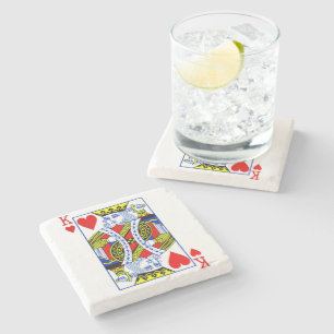 King of Hearts Stone Coaster