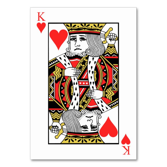 King of Hearts Table Number (Front)