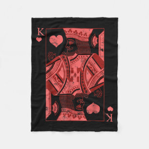 King Of Hearts Valentines Day Cool V-day Couple Ma Fleece Blanket