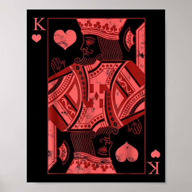 King Of Hearts Valentines Day Cool V-day Couple Ma Poster (Front)