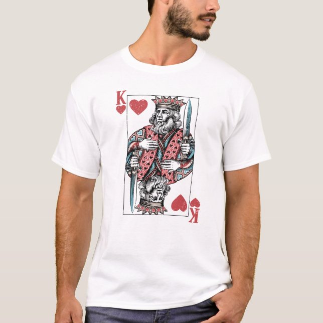 King of Hearts Valentine's Day Gift for Men T-Shirt (Front)