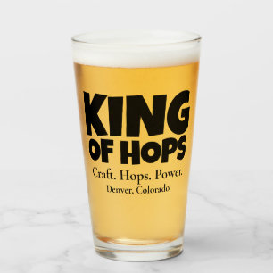 King of Hops – Craft Hops Power Custom Glass