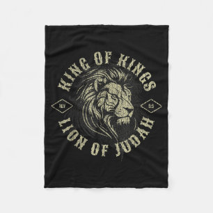 King Of Kings Lion Of Judah Christian Faith Religi Fleece Blanket