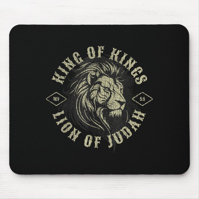 King Of Kings Lion Of Judah Christian Faith Religi Mouse Pad (Front)