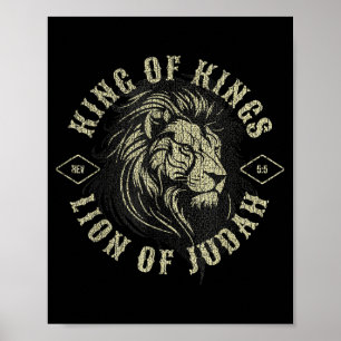 King Of Kings Lion Of Judah Christian Faith Religi Poster