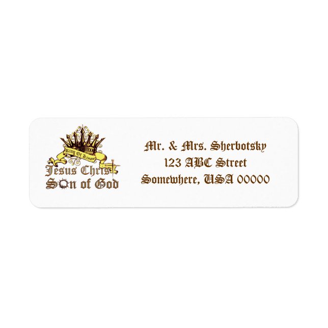 King of Kings Religious Return Address Label (Front)