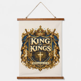 King Of Kings Royal Crest Faith Art Wall Hanging Tapestry