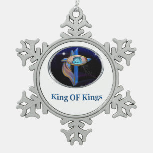 King of Kings Snowflake Pewter Christmas Ornament