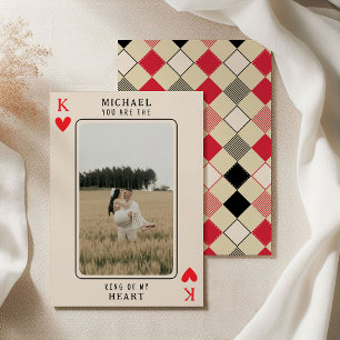 King of My Heart Custom Photo Valentines  Holiday Card