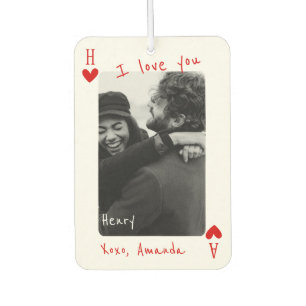 king Of My Heart Personalized Two Photo Car Air Freshener