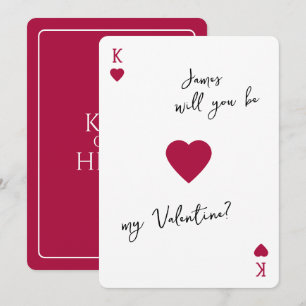 King of my Heart Valentines Card Be My Valentine