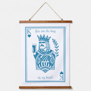 King of my Heart Wood Topped Wall Tapestry 