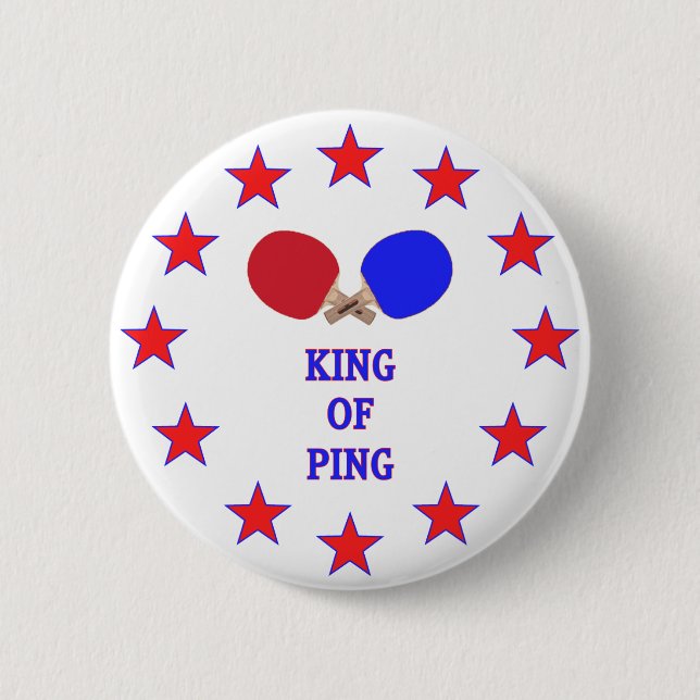 King of Ping Pong 6 Cm Round Badge (Front)