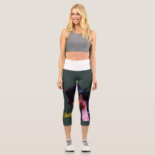 King of Pop Moonwalk Legend Retro Tribute Design Capri Leggings
