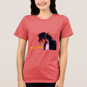King of Pop Moonwalk Legend Retro Tribute Design Tri-Blend Shirt